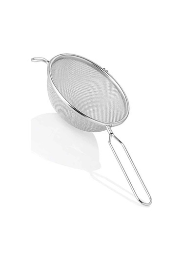 Paslanmaz Çelik İnce Örgü 14 Cm Süzgeç Kulaklı Uzun Saplı Mutfak Süzgeci Tel Elek 29cm Çok Renkli