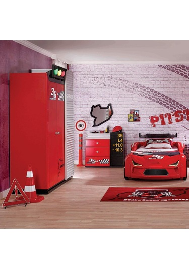 Meltem Kids Pitstop Çocuk Odası Üç Kapılı Dolap