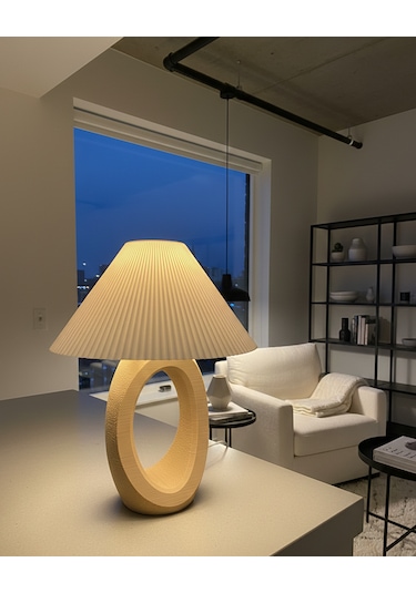 Elana Design Balance Abajur - Bohem Tarzı Abajur Ve Gece Lambası Bej