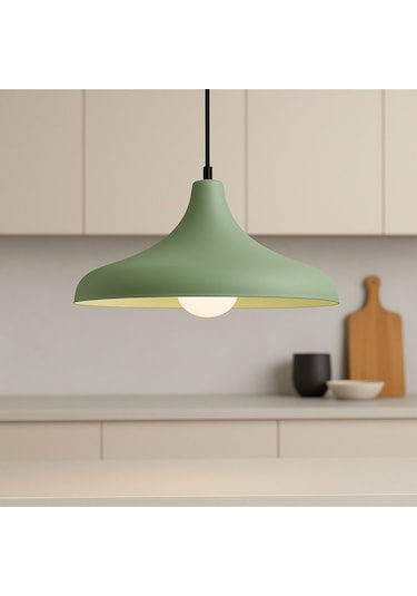 Aura Metal Tekli Yeşil Sarkıt Avize Retro Rustik Model Avize