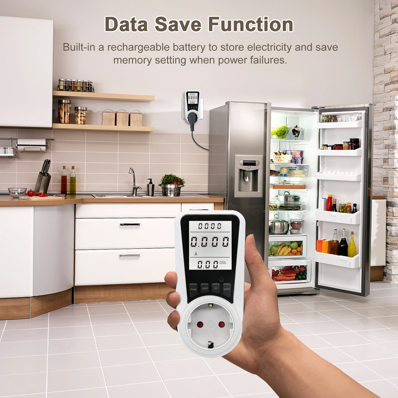 Xindoker Beyaz Avrupa Standartlı Ac230v-250v Akıllı Prizi - Enerji Tüketimini, Maliyeti Ve Güçü Takip Eden Elektrik Ölçüm Cihazı 250V 16A