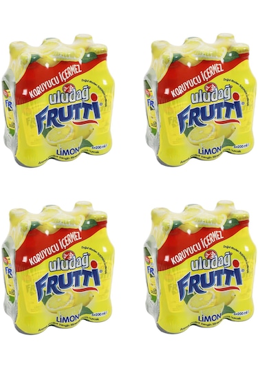 Uludağ Frutti Limon Aromalı Maden Suyu 200 Ml X 24 Adet