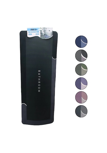 Dikdörtgen - Mat Renkler 38x98cm Su Emici - Sihirli Banyo Paspası Elastik 5365 Çok Renkli