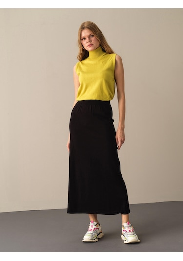 Siyah Regular Fit Triko Uzun Etek 850893 Siyah