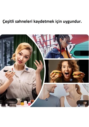 Plentiful Mıknatıslı Kablosuz Yaka Mikrofonu Çift Mikrofon