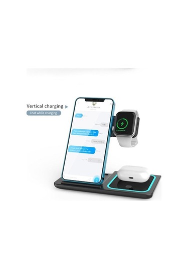 Novahub İphone Uyumlu, Airpods Ve İwatch İçin Hızlı Şarjlı Katlanabilir 3lü Kablosuz Şarj Cihazı - Kullanışlı Ve Güvenli Şarj Deneyimi