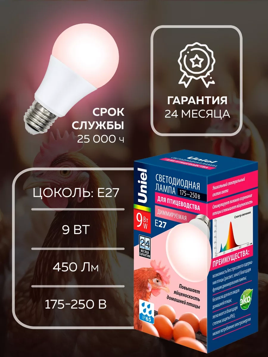 Uniel 9w Kuşlar İçin Led Lamba 9950923