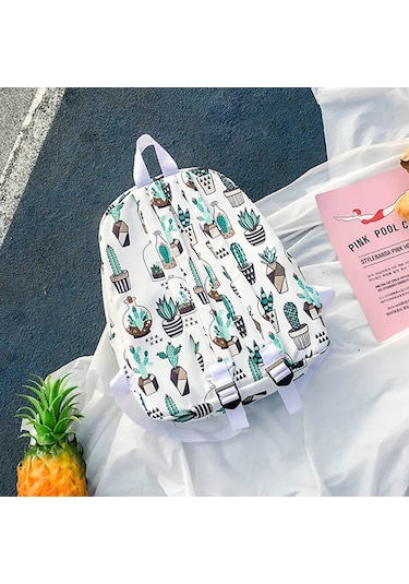 Lebıhmurah Wbp2113 Üniversite Rüzgar Sevimli Kaktüs Sırt Çantası Küçük Taze Öğrenci Sırt Çantası Moda Karikatür Baskı Sırt Çantası Çok Renkli