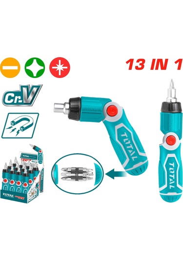 Total 13'ü 1 Arada Cırcırlı Tornavida Seti -tacsd30136