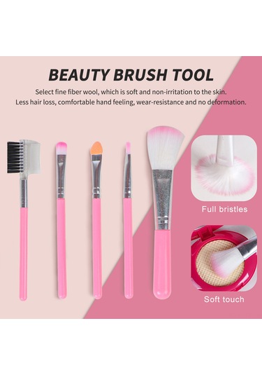 Singree Kızlar İçin 14 Parça Taklit Makyaj Seti - Çantalı Hediye Paketi Çok Renkli