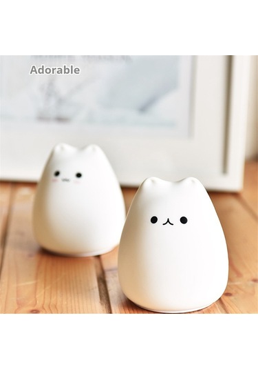 Mini Kedi Gece Lambası Karikatür 7 Renk Uyku Lambası, Sevimli Kediler Diğer