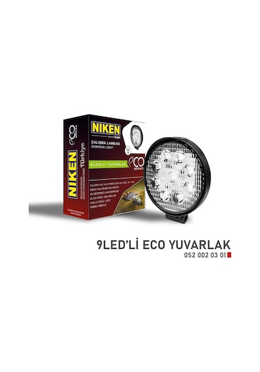 Niken Calışma Lambası 9 Ledli Yuvarlak Eco Seri 27-22w 12v 24v 052 002 03 01