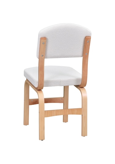 Vilinze Ege Teddy Kumaşnaturel Ayak Ahşap Sandalye Ege19-naturel Beyaz