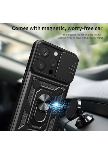 Nihcase Xiaomi Redmi Note 10s Kılıf Magnetik Standlı Kamera Korumalı Slide Sürgülü Cover Kapak