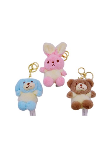 Kızılkaya Peluş Anahtarlık Ayı-köpek-tavşan Figürlü 2410151 1 Adet Altın