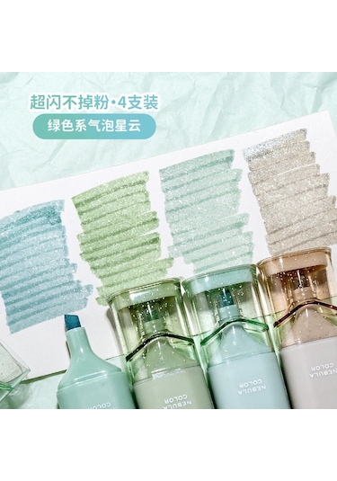 İncil Çalışma Notları İçin Sevimli Renkler Glitter Vurgulayıcı Kalem Bling Vintage-bubble Nebul Vintage-bubble Nebul Çok Renkli