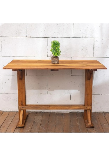 Ahşap Bahçe Masası Yemek Masası 110x63 Cm Kahverengi
