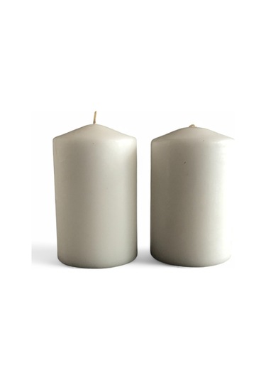 İkili Bar Mum Beyaz Beyaz