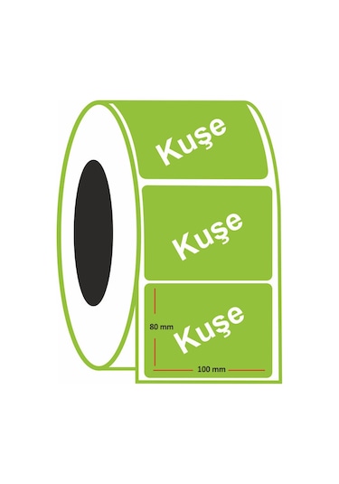 Kuşe Renkli Etiket 80X100 MM 450'li Rulo