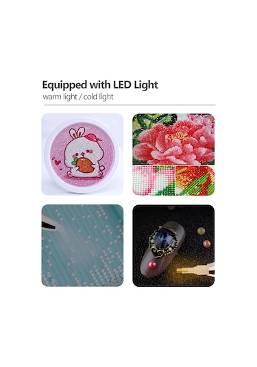 Reedark Usb Şarjlı Led Işıklı Tırnak Taşı Tutucu, Mor Renk, El Yapımı Tırnak Sanatı İçin Pratik Araç