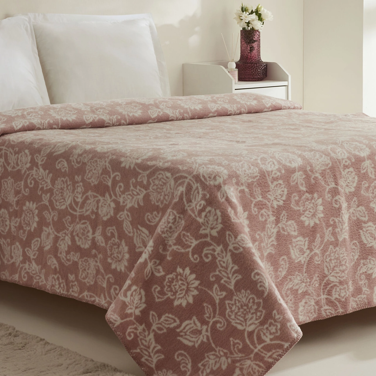 Karaca Home Glorinda Çift Kişilik Akrilik Mürdüm Battaniye Mürdüm