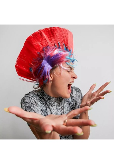 Hahatuska Kıvırcık Saçlı Karnaval Peruğu Panic 205433874 Kırmızı