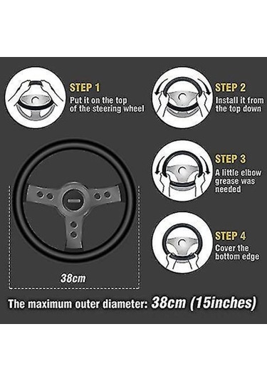 Novahub Yaratıcı Karakterli Yumuşak Direksiyon Kılıfı - Kolay Takılır, Kaymaz, Emici, Isıtıcı, 38x38cm, Araba Direksiyonu İçin Diğer