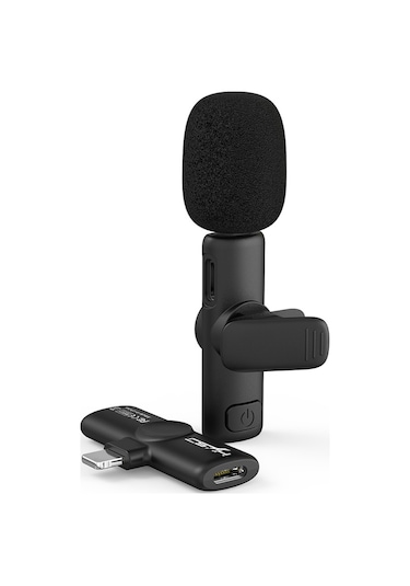 Mufunye F18 2.4g Kablosuz Mikrofon 20m'ye Kadar İletim Mesafesi Tak Ve Çalıştır İOS Uyumlu Cihazları İçin Canlı Yayın Vlog Çekimi