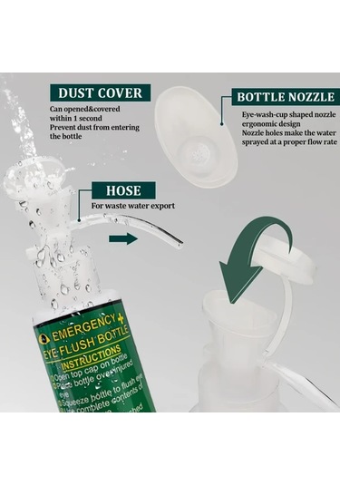 Willowhaven Universal Taşınabilir Göz Yıkama İstasyonu 16.09oz Kapasiteli Ergonomik Nozullu