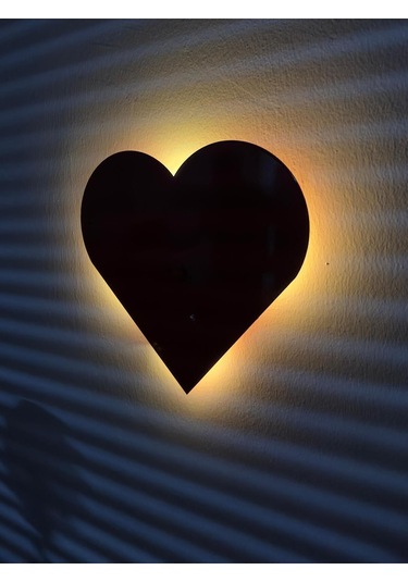 Büyük Led Pilli Kalp Aplik Metal İç Mekan Duvar Aydınlatmaları, Hediyelik Ürünler Kalpli Işık Kırmızı