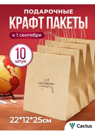 Cactus 1 Eylül İçin Süslenmiş Dekoratif Kraft Hediye Poşetleri, Kağıt 478495137