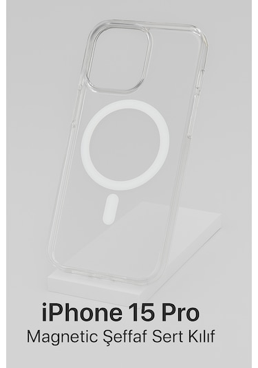 C.power Magsafe Şeffaf Sert Kılıf İphone 15,15pro,15pro Max ,plus Uyumlu, Darbeye Dayanıklı Pc Malzeme Şeffaf