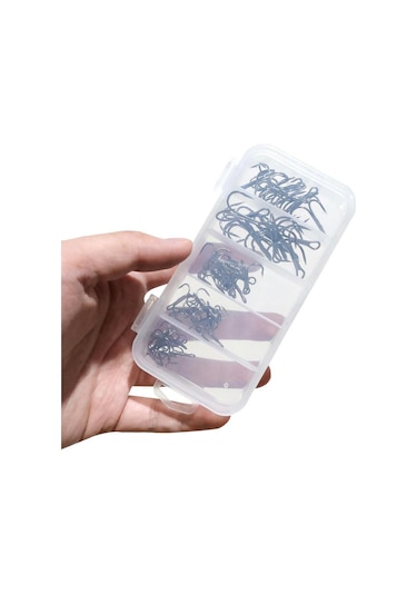 Valkyrie 50 Adet Karbon Çelik 3lü Çapa Kanca Olta İğne Seti - Kutulu - Heavy Duty Krom