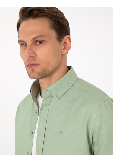 Pierre Cardin Erkek Çağla Gömlek Desenli 50306996-vr016 Çağla