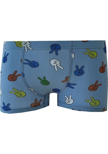 6Lı Erkek Çocuk Renkli Desenli Baskılı Boxer Külot