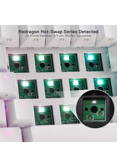 Redragon K530 Draconic%60 Kompakt Rgb Kablosuz, 5.0 Bluetooth Oyu