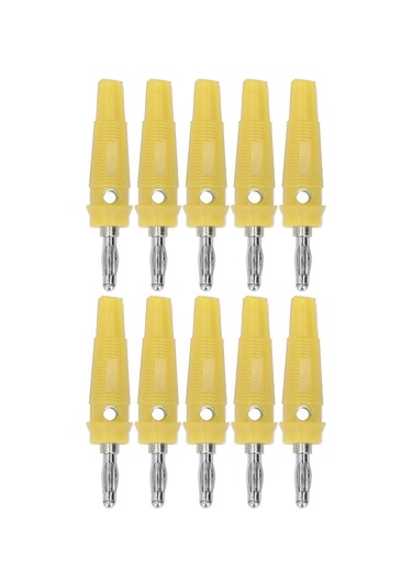 Yaozixa 10 Adet Sarı 4mm Muz Şarjı, Elektrikli Cihazlar İçin Sıkı Ve Sabit Akım Taşıyan Bağlantı Terminali Seti