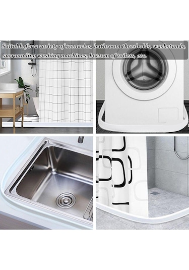 Siyah Silikon Taşkın Bariyeri Kendinden Yapışkanlı Kapı Alt Sızdırmazlık Şeridi Su Tutma Şeridi Su Durdurucu 100cm Siyah