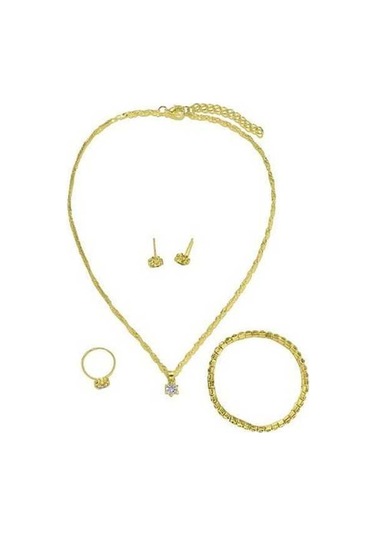 Dancemonkey Yüzük Yüzük Taklidi Takım Takı Solmaz Seti Paslanmaz Küpe Kolye Kadın Hediyesi Hediyesi Hafif Günü Doğum Bilezik Bayan Ayarlanabilir Anne Altın 1 Zo Altın