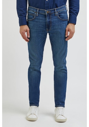 Lee Luke Slim Fit Dar Kesim Düşük Bel Dar Paça Mavi Erkek Esnek Jean Denim Kot Pantolon L719AKA39 Mavi