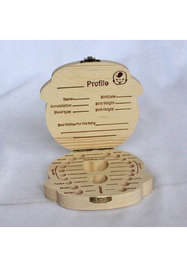 Teltree "ahşap Bebek Diş Saklama Kutusu - Kız/erkek Seçenekli, Kokusuz Ve Dayanıklı" Karakter Sayısı: 72