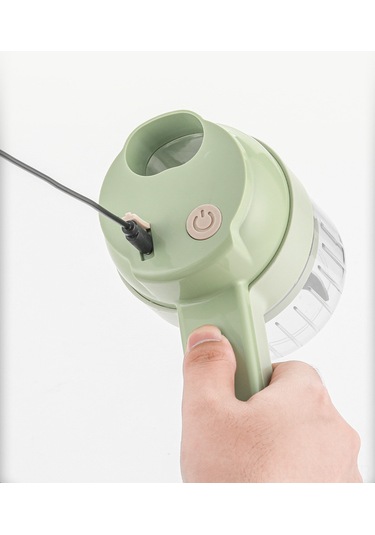 Ximistore9 Kablosuz Elektrikli Sarımsak Dilimleyici - Hızlı Sebze Kesme, Bebağe Yemek Hazırlama, 800mah Pil, El Tutan Tasarım Yeşil