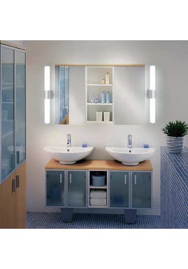 Leezsing Modern Led Banyo Aynası Aydınlatma - 40cm 16w Beyaz Işık, Suya Dayanıklı, Kolay Kurulum, Enerji Tasarruflu Beyaz