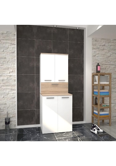 Denko Vento 70 Cm Mdf Çamaşır Makinesi Banyo Dolabı Takımı Çok Renkli