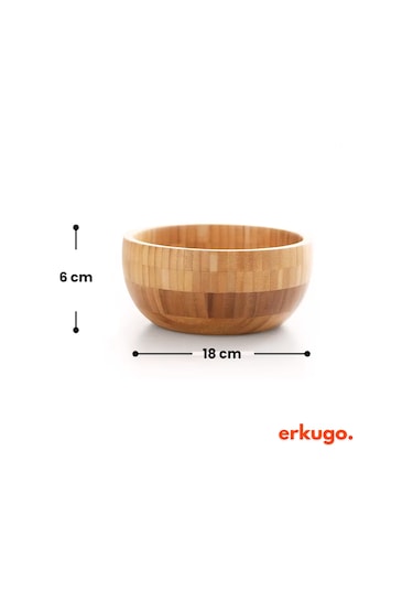 Bambu 3 Lü Salata Kasesi, Sunum Kasesi, Dekoratif Kase, İskandinav Kase