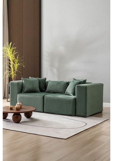 Katt Ekstra Rahat İskeletli 2 Li Koltuk 10 Renk Yeşil