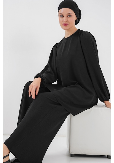 Bigdart Ayrobin Tunik Pantolon Alt Üst Takım 6712 - Siyah