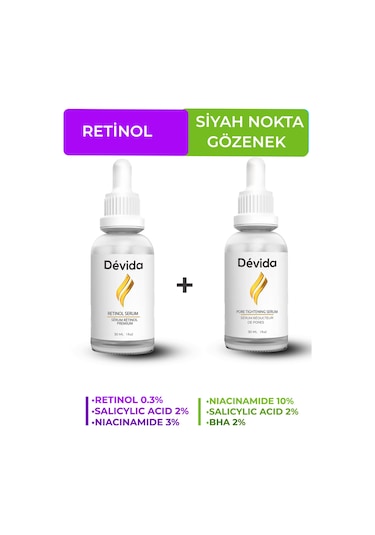 Retinol + Gözenek Ve Siyah Nokta Önleyici 2'li Bakım Seti