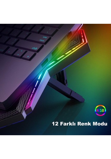 Coolcold Led K40 6 Fanlı 17 Inç Rgb Laptop Notebook Soğutucu Stan