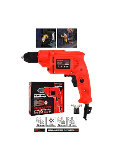 Assur ASR203 580W 10MM Elektrikli Matkap Kırmızı